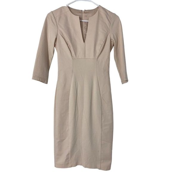 Women’s Ted Baker London Empire Sheath Notch Neck Blush Dress XS 5278 - Picture 1 of 8